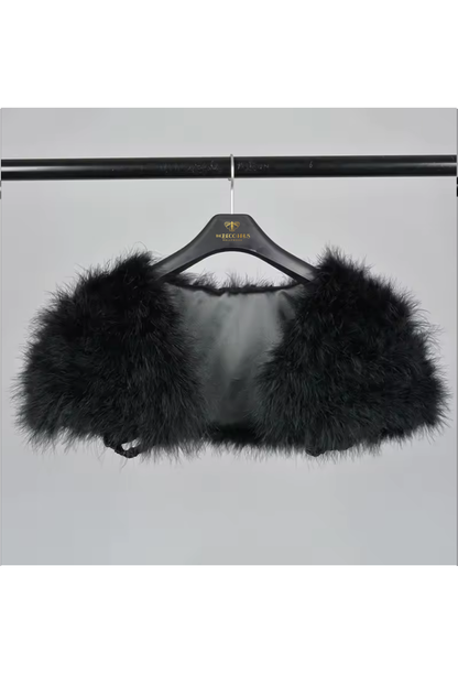 The Parisian Ostrich Wrap - Noir