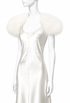 Faux feather shoulderette with soft white plume trim