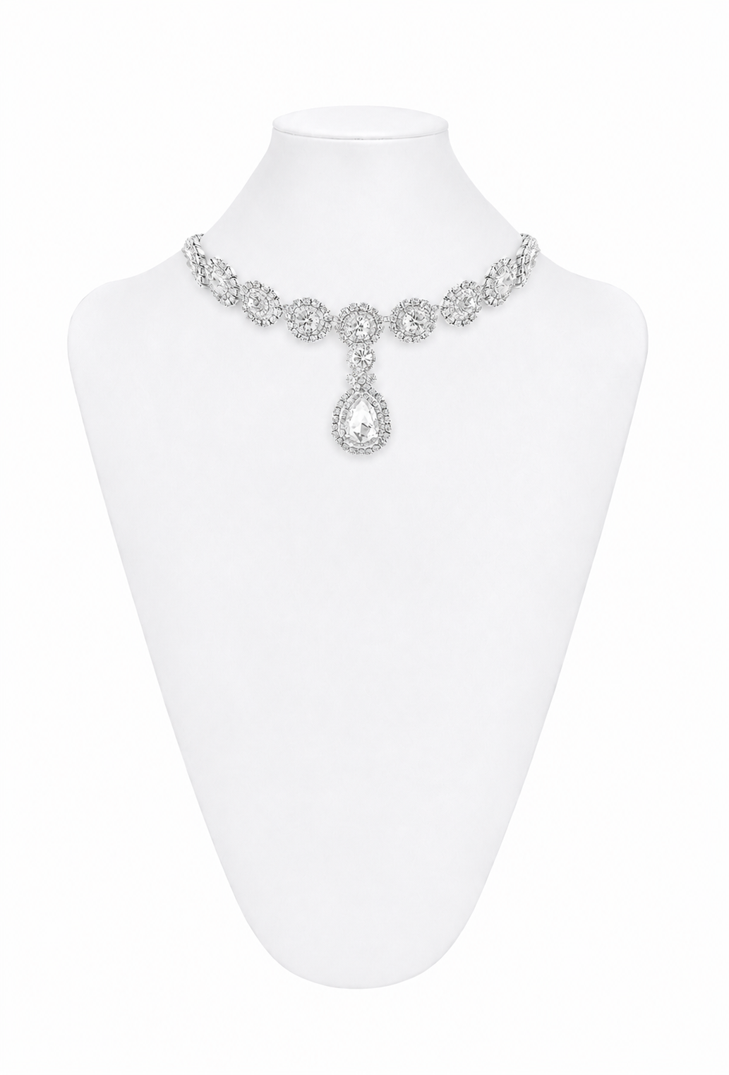The Rivoli Crystal Teardrop Choker – Palladium