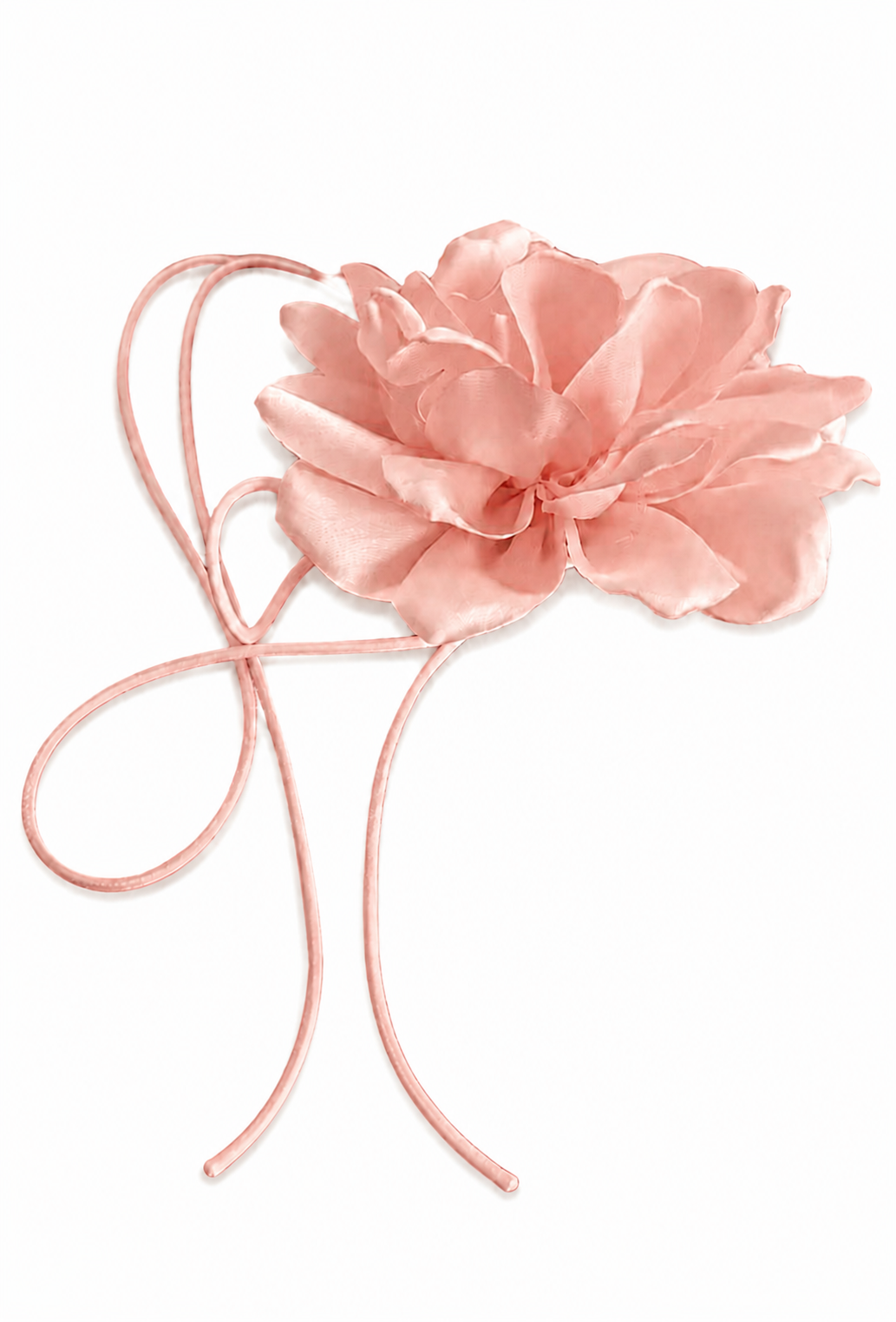 The Rosalie Rose Tie Necklace – Blush Pink