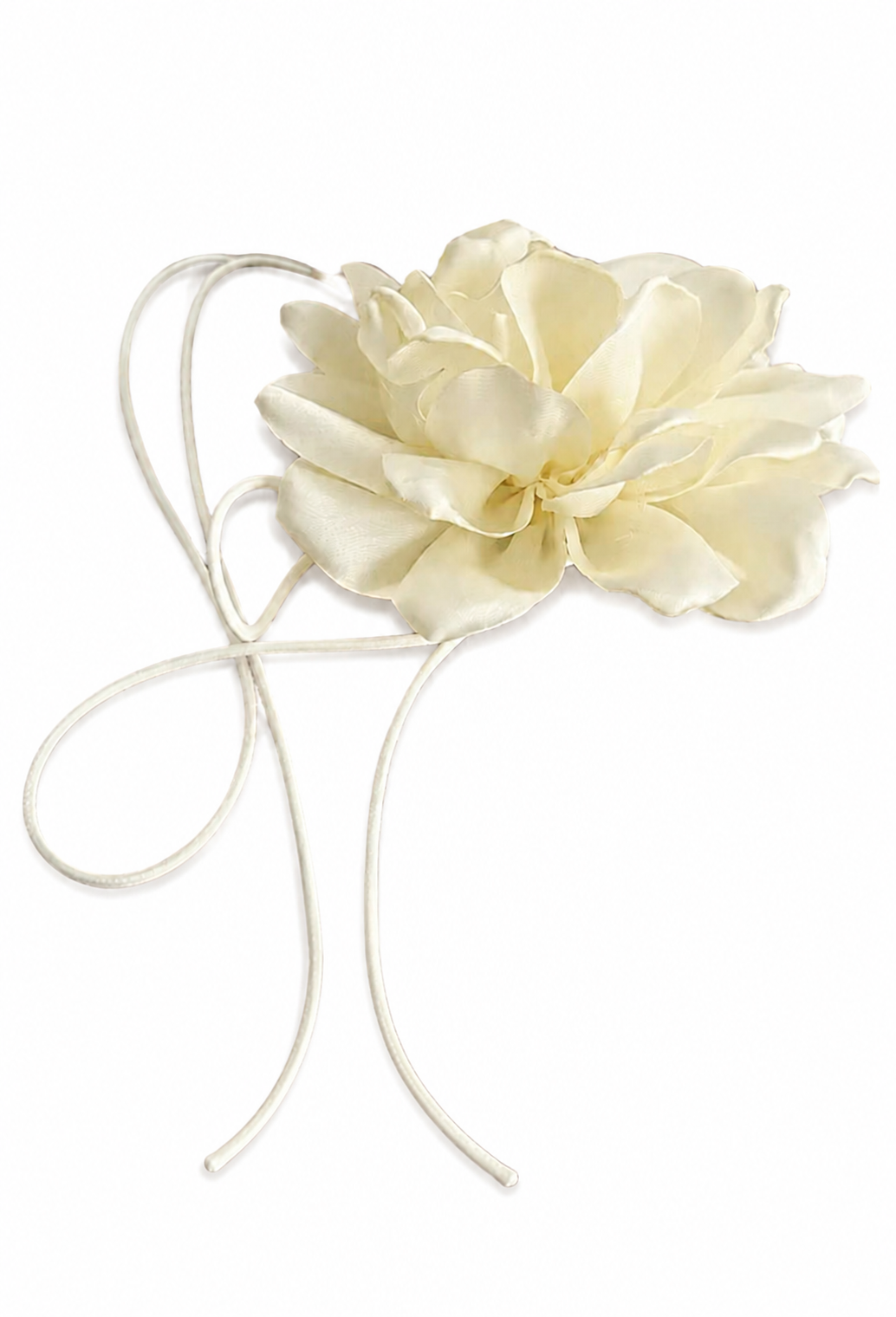 The Rosalie Rose Tie Necklace – Crème Ivoire