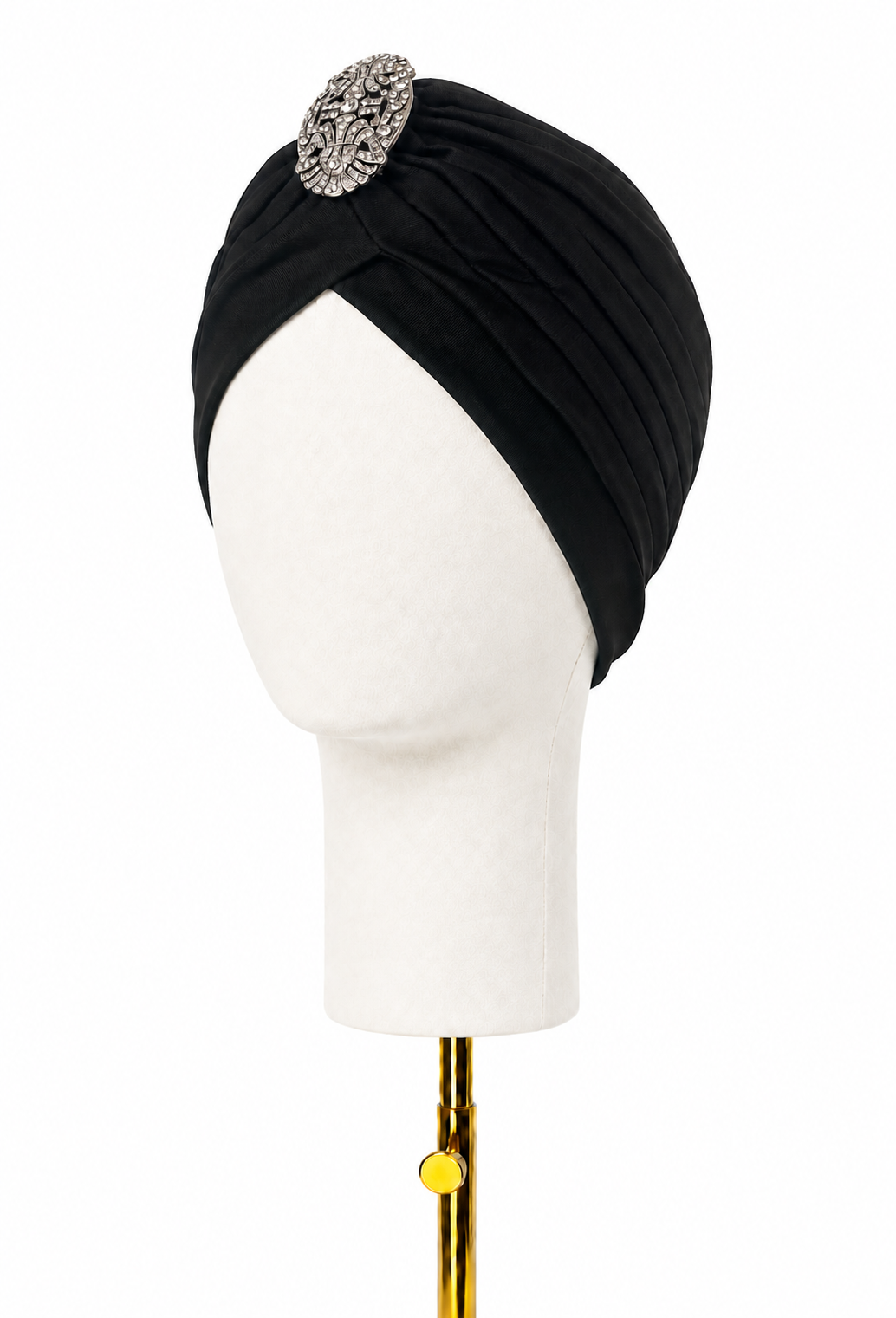 The Swanson Deco Pin Turban – Noir Palladium