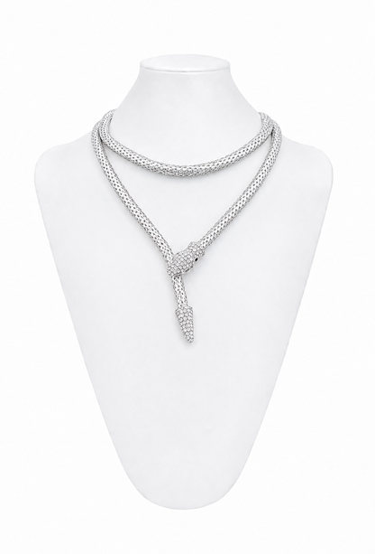 The Theda Serpent Lariat Necklace – Palladium
