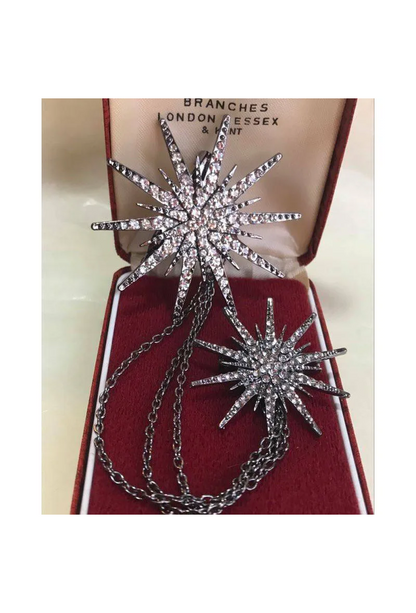 Antique Victorian Crystal Celestial Star Pin