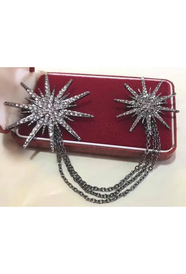 Antique Victorian Crystal Celestial Star Pin