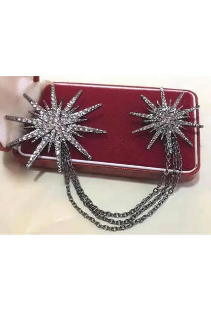 Antique Victorian Crystal Celestial Star Pin