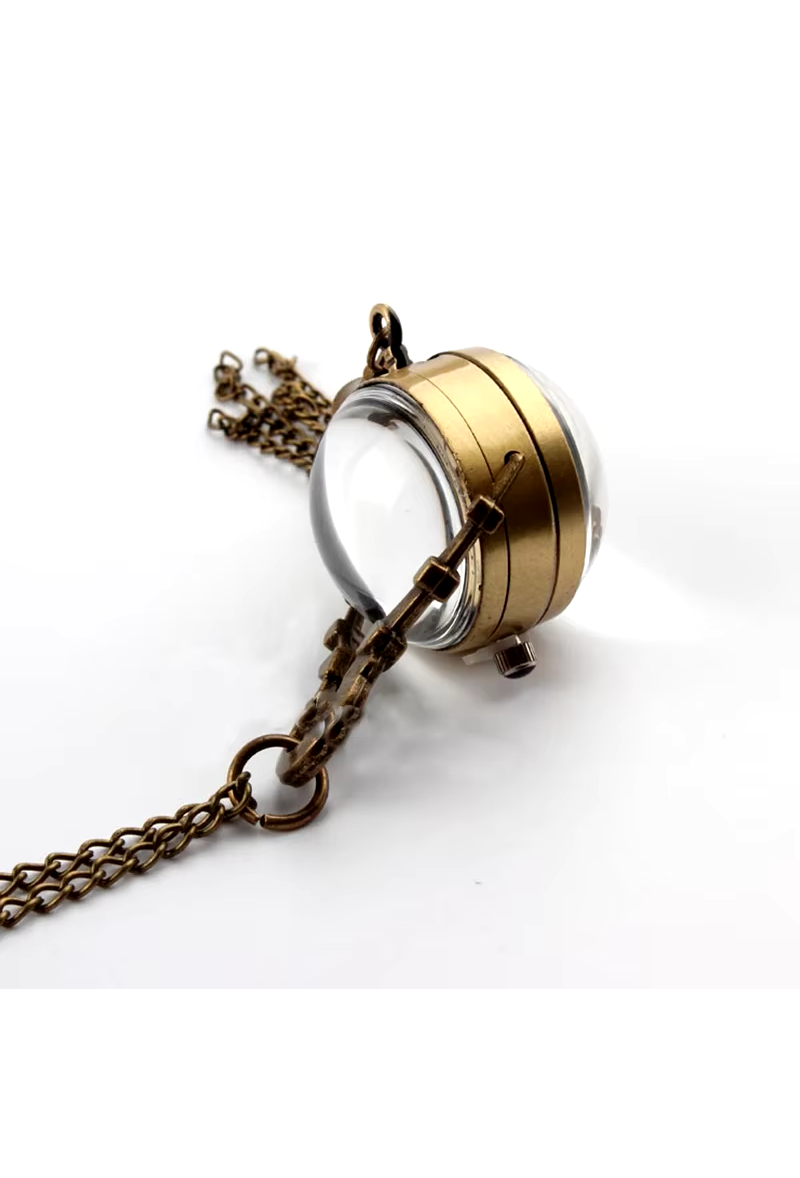 Vintage 1920s Bronze Glass Pocket Watch Tassel Necklace The Deco Haus
