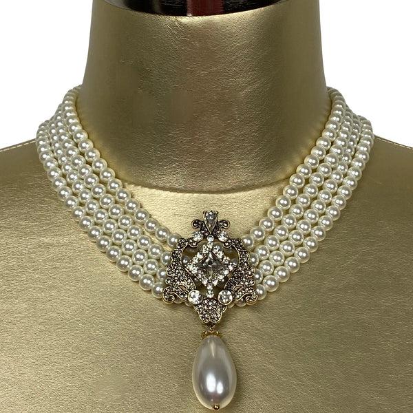 ◆VINTAGE HOLLYWOOD◆ Bumpy Beads Necklace VH2435NE002M Victorian Whitby Jet Beaded Necklace, 54