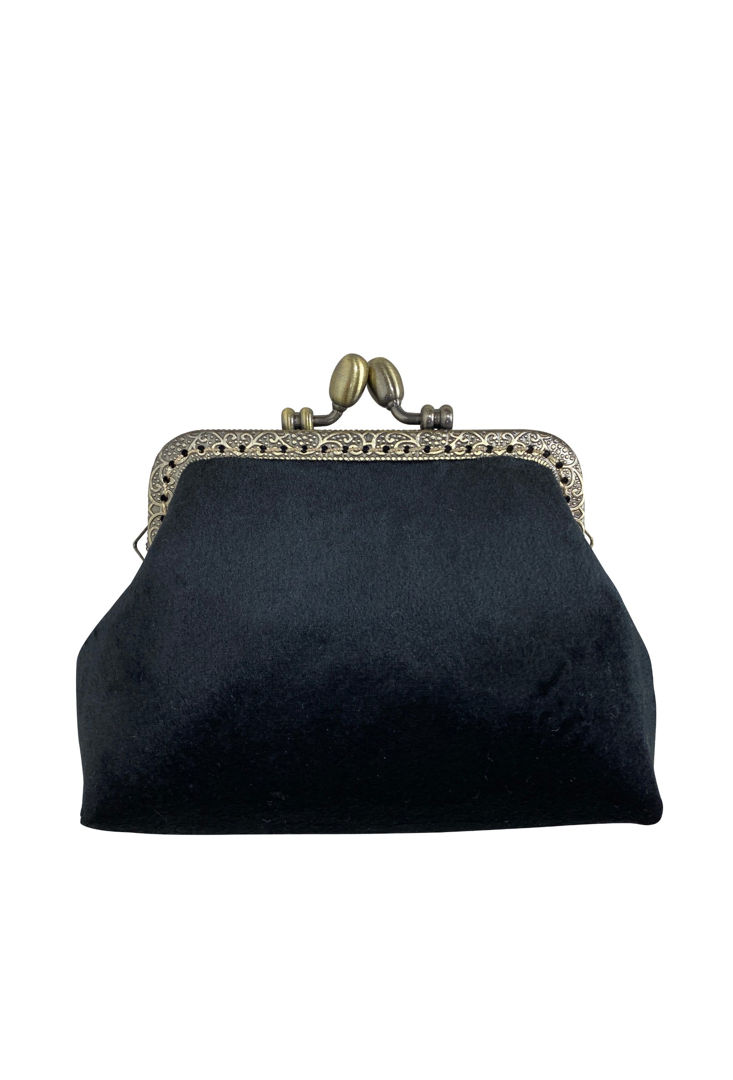Vintage Inspired Velvet Mini Evening Purse - Black