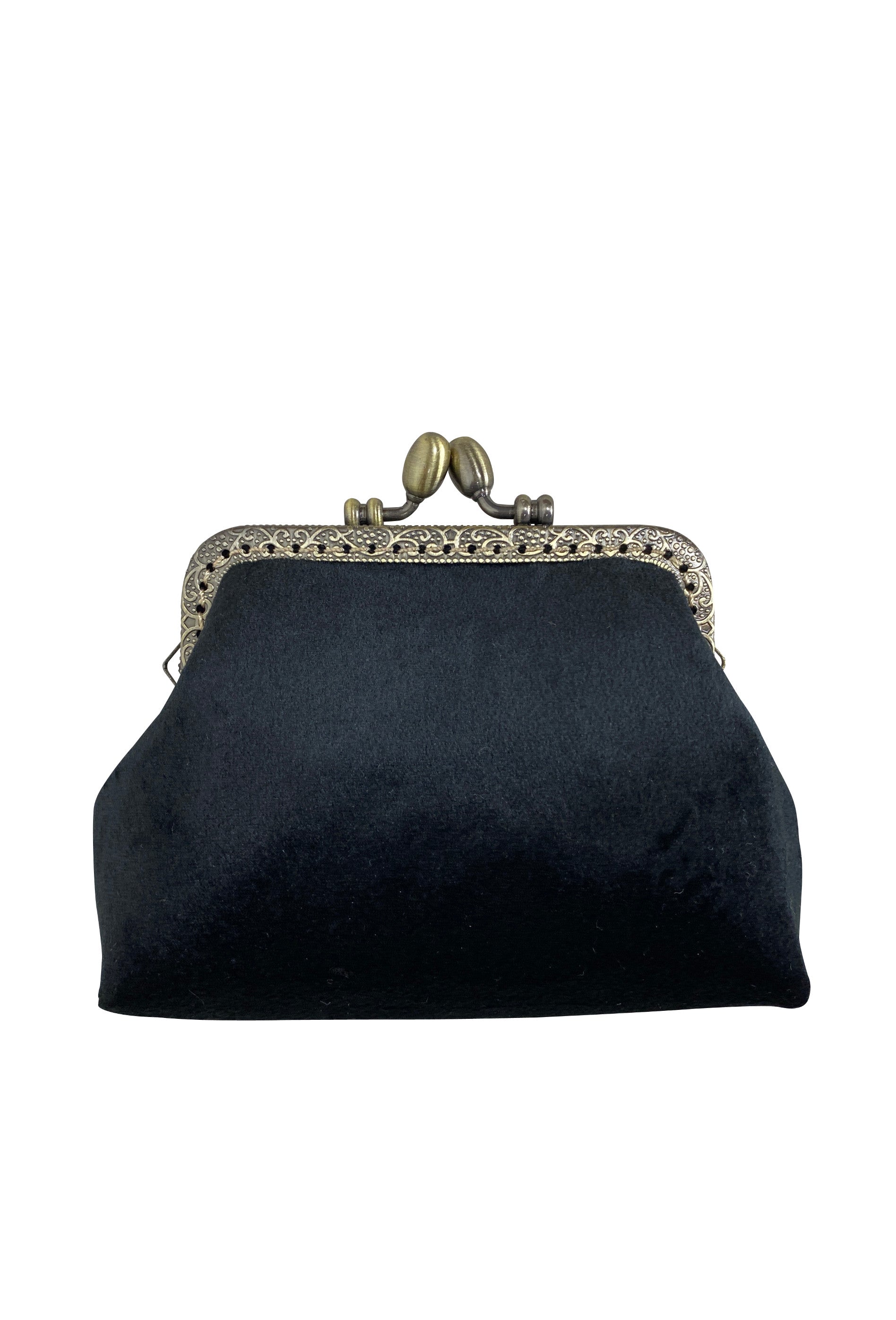 Vintage Inspired Velvet Mini Evening Purse - Black