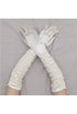 Vintage Style Satin Ruched Long Opera Evening Glove - Ivory The Deco Haus