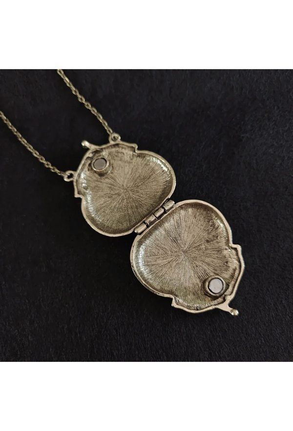 Vintage Embossed Large Locket Necklace - Bronze The Deco Haus