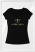 Black cotton jersey T-shirt with gold foil bee and Deco Haus Hollywood logo