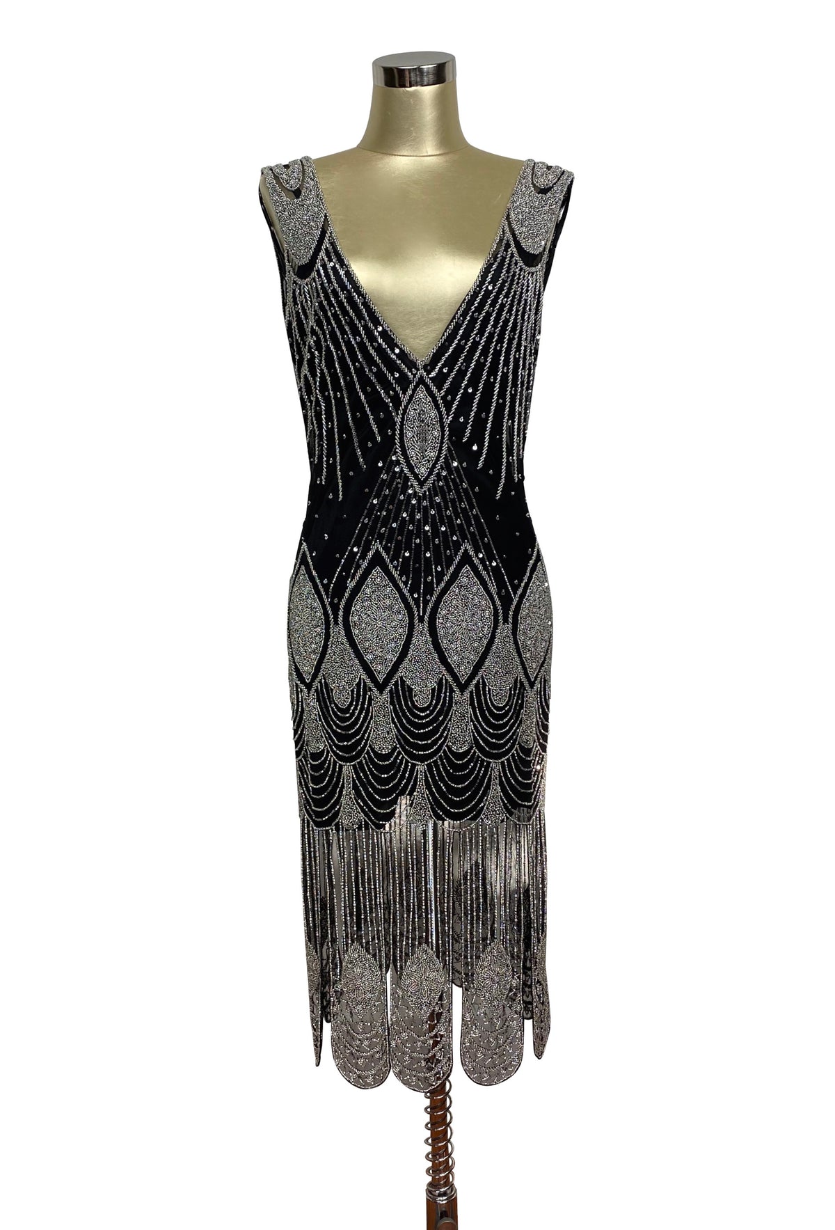 1920's Vintage Deco Dot Lace Voile Dropwaist Dress