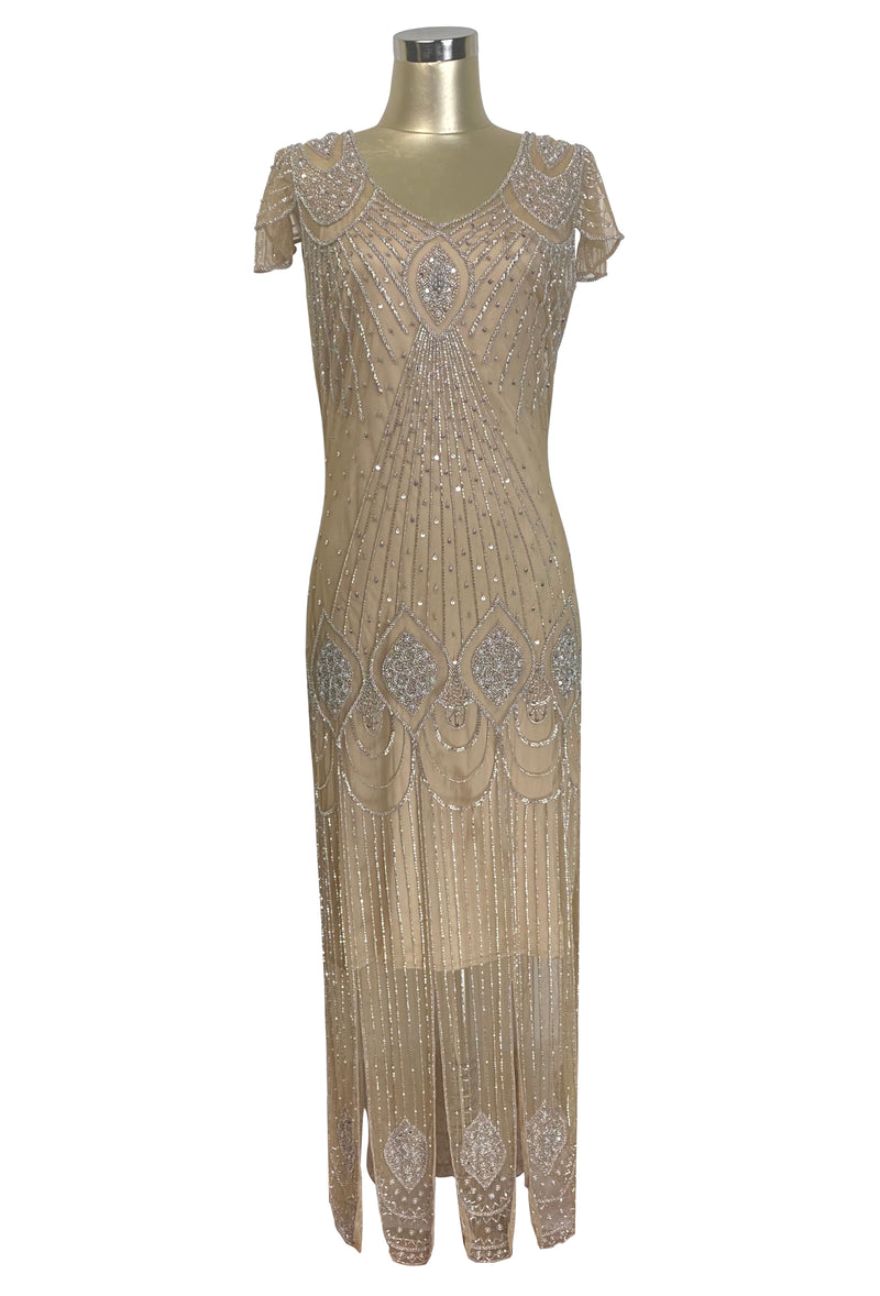 White Beaded Vintage Evening Gown Gatsby Wedding Dress Downton Abbey Dress Flapper  Evening Dress Prom Dress - Etsy