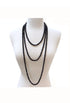 1920s Endless Flapper Pearl Party Necklace - Black The Deco Haus