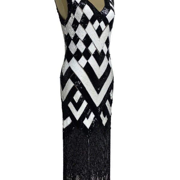 slim fit dress slacks 1920s Style Art Deco Flapper Fringe Party Dress - La Bande
