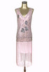 1920s Style Flapper Fringe Party Dress - The "Original" Artist - Vintage Pink The Deco Haus