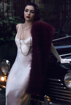 1930's Bias Glamour Full Length Gatsby Wedding Bridal Slip Dress - Ivory - The Deco Haus