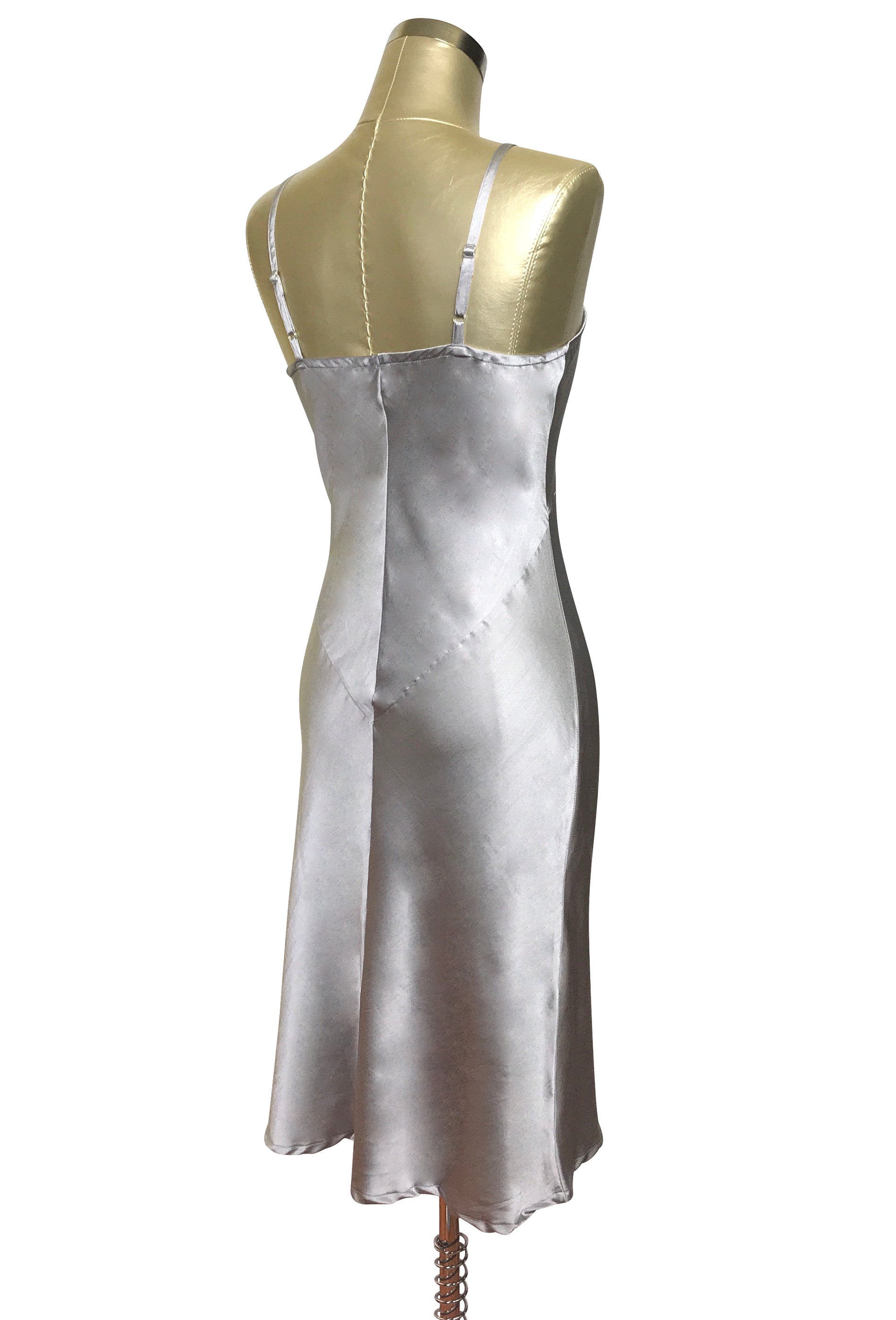 1930's Style Panel Bias Satin Slip Dress