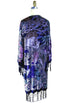 Vintage Velvet Art Nouveau Beaded Fringe Scarf Coat - Mucha Mystique - Purple - The Deco Haus