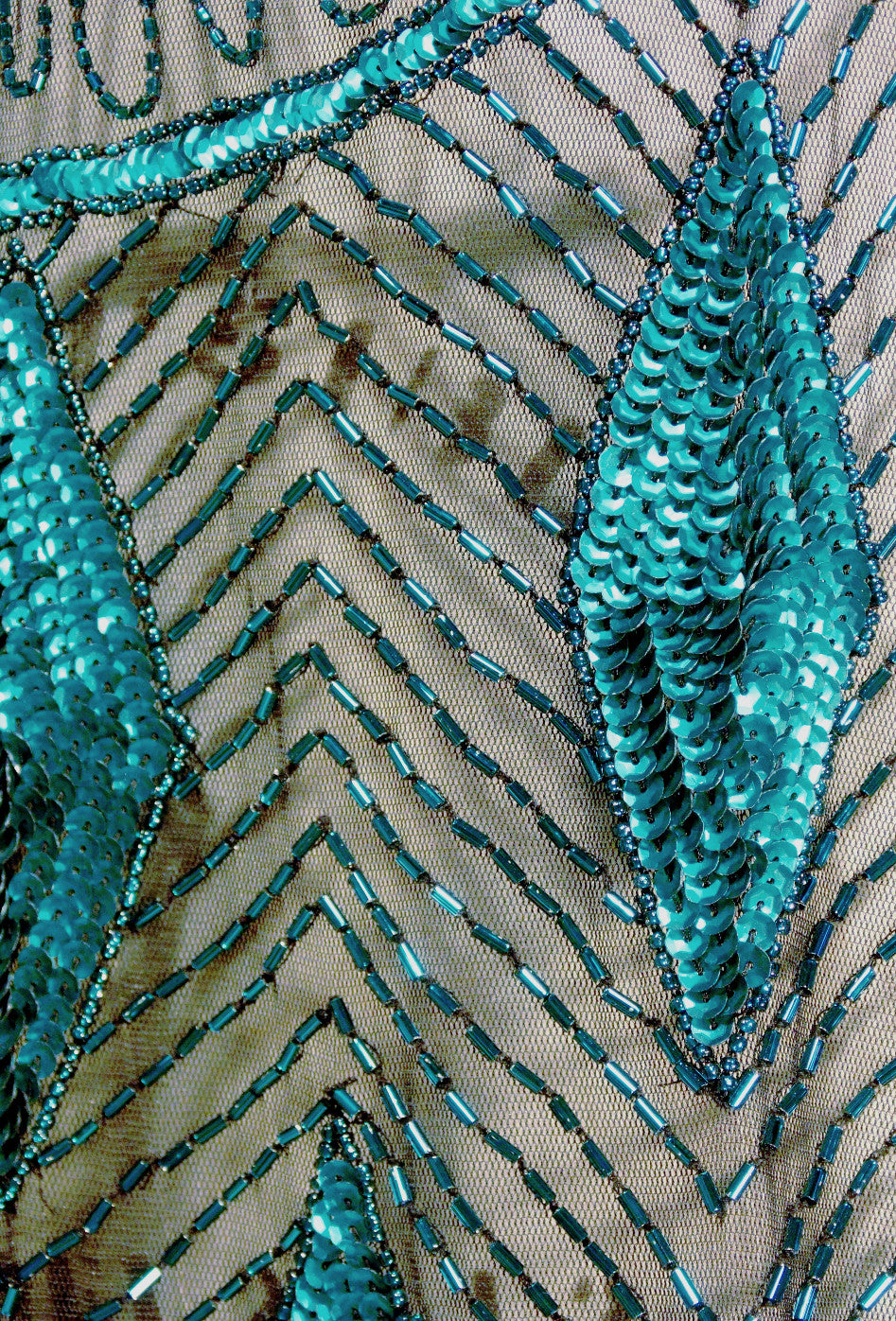 Beaded 1920s Tabard Gatsby Gown - The Bijou - Tourmaline Jet The Deco Haus