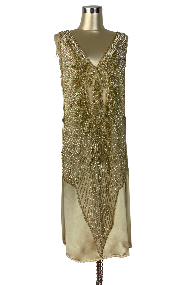 Cinema Collection - 1920's Art Deco Panel Draped Tabard Gown - The Blow-Up Dress - Hollywood Gold