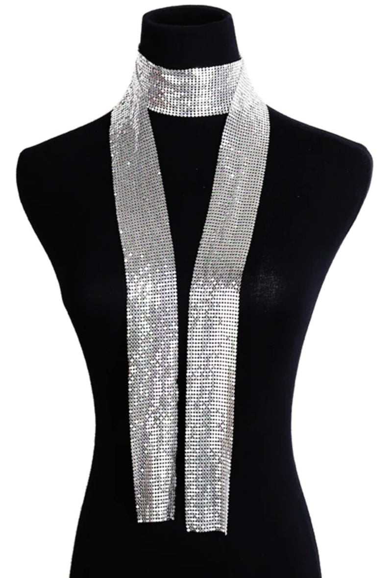 Deco Essential - 100% Metallic Deco Mesh Long Tie Scarf - The Deco Haus