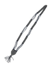 The Diamante Vintage Beaded 1920s Sautoir Necklace - Sterling Grey & Black The Deco Haus