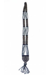 The Diamante Vintage Beaded 1920s Sautoir Necklace - Sterling Grey & Black The Deco Haus