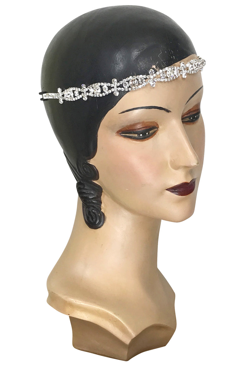 Diamante Vintage Style 1920's Flapper Headband - The Orbitale - The Deco Haus