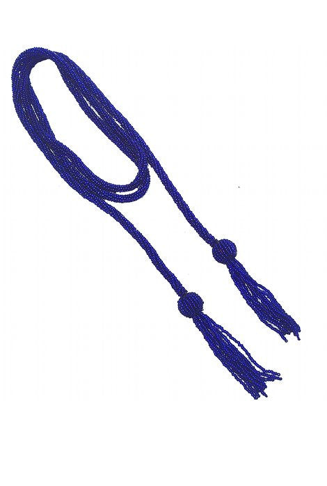The Gatsby Rope Flapper 1920's Belt Necklace -  Cobalt Blue - The Deco Haus