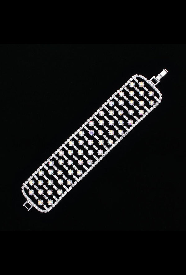 Gatsby Vintage 1920's Style Wide Diamante Bracelet - The Dynasty - The Deco Haus