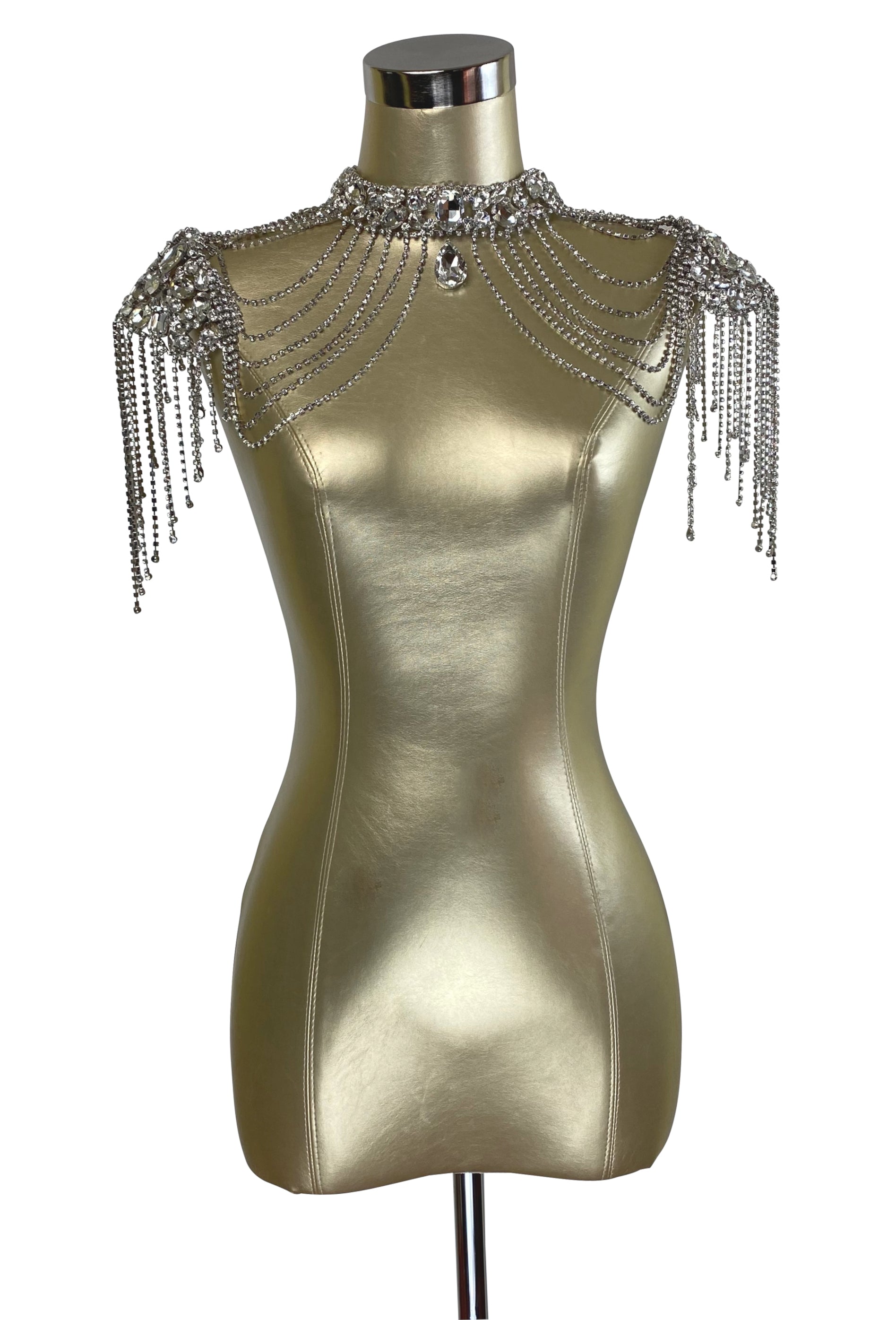 Glamour Crystal Fringe Neckpiece Shoulder Bridal Decoration The Deco Haus