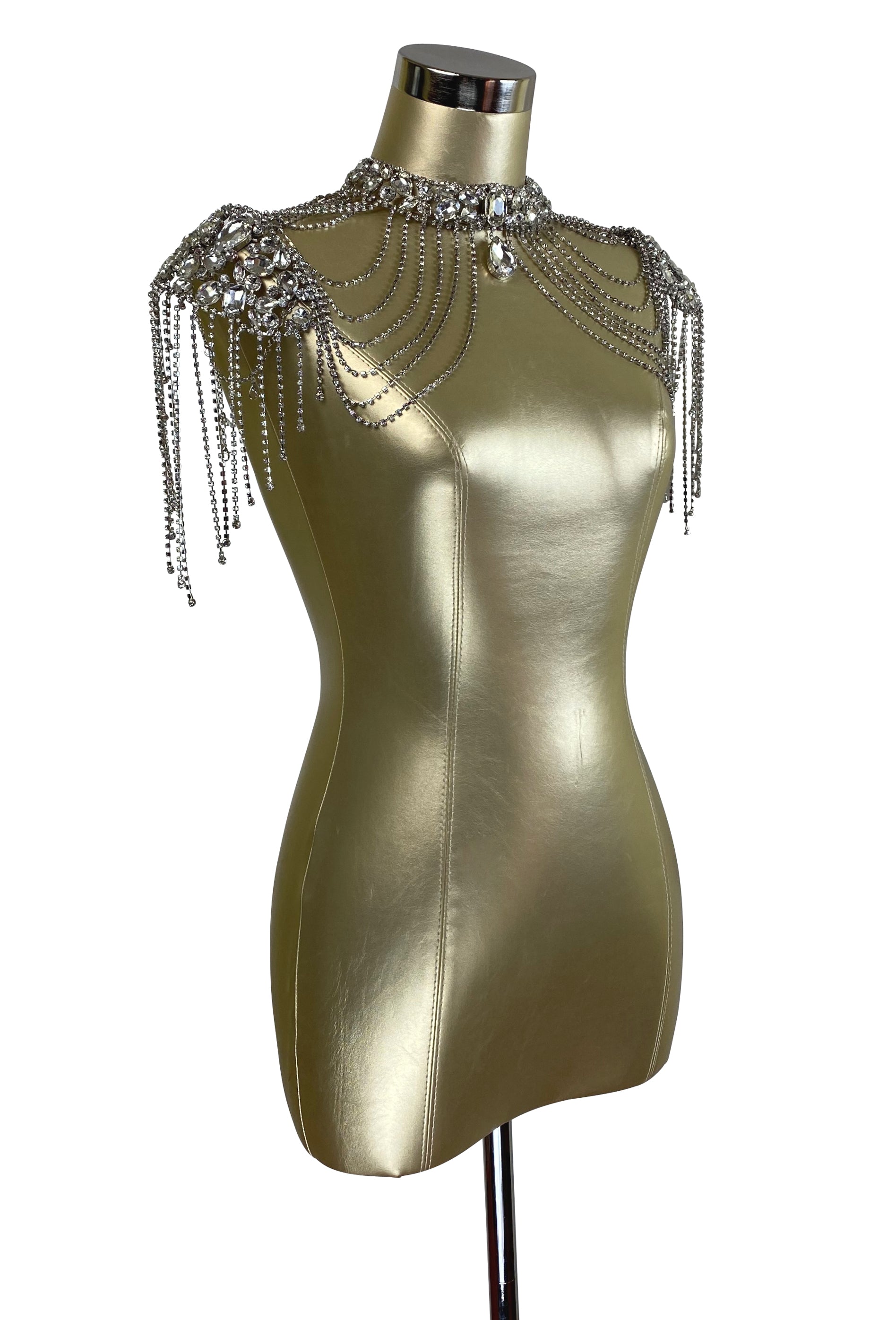 Glamour Crystal Fringe Neckpiece Shoulder Bridal Decoration The Deco Haus
