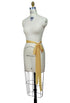 Deco Essential - 100% Silk DH Logo Vintage Style Belt Sash Gold The Deco Haus