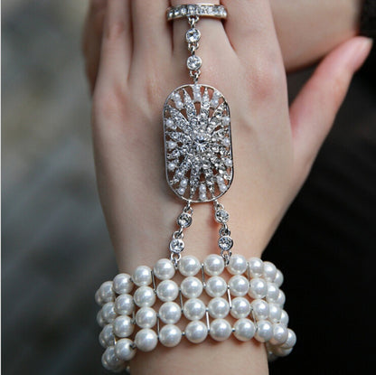 The &quot;Great Gatsby&quot; Flapper Rhinestone Vintage 1920s Daisy Bracelet - The Deco Haus