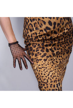 The Deco Dot Vintage Short Evening Glove - Ebony Black The Deco Haus