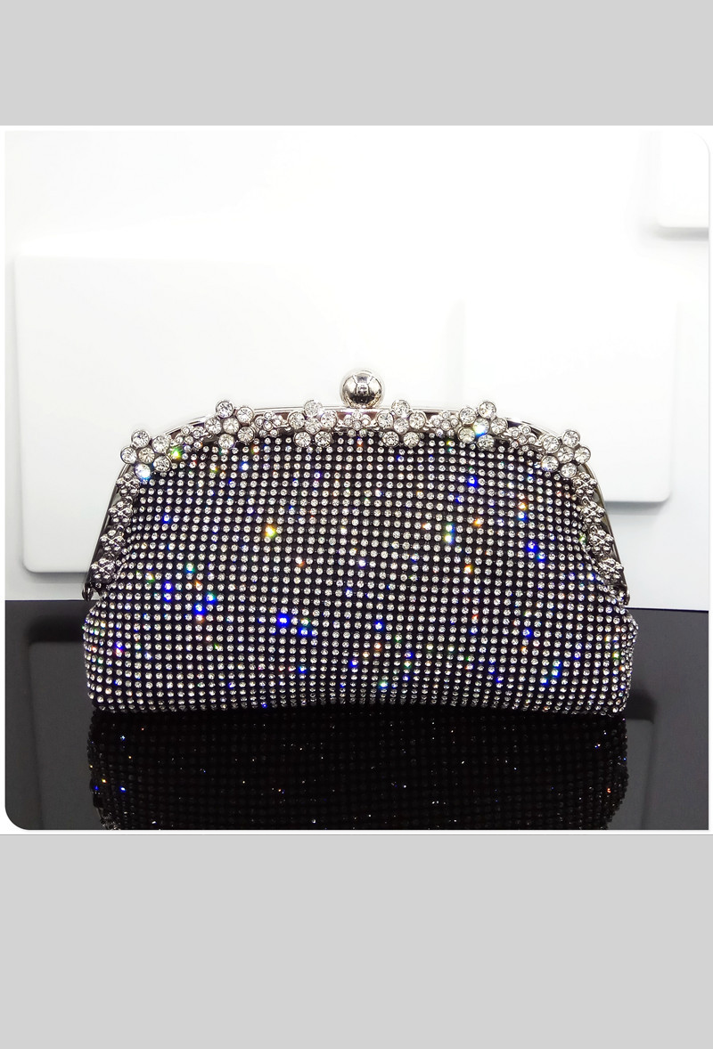Hollywood Inspired Vintage Crystal Mesh Glamour Clutch Purse - Black - The Deco Haus