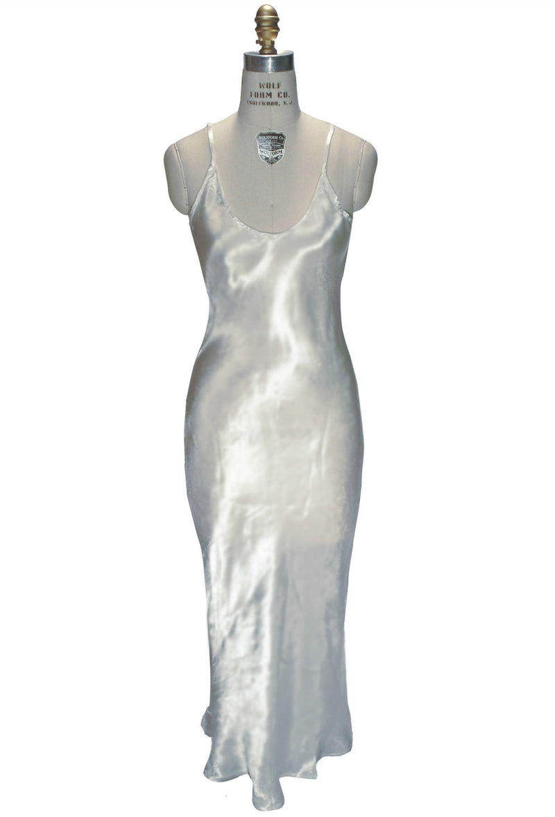 1930's Bias Glamour Full Length Gatsby Wedding Bridal Slip Dress - Ivory - The Deco Haus