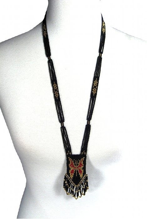 1920s Vintage Beaded Sautoir Necklace - The Deco Butterfly The Deco Haus