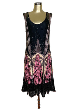 Flapper Dresses, Quality 1920s Flapper Dress LIMITED EDITION 1920S LUXURY VINTAGE GATSBY BEADED PARTY DRESS - THE CHANTILLY - BLACK  AT vintagedancer.com