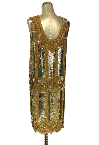 Limited Edition 1920's Handbeaded Vintage Art Deco Gown - The Golden Goddess