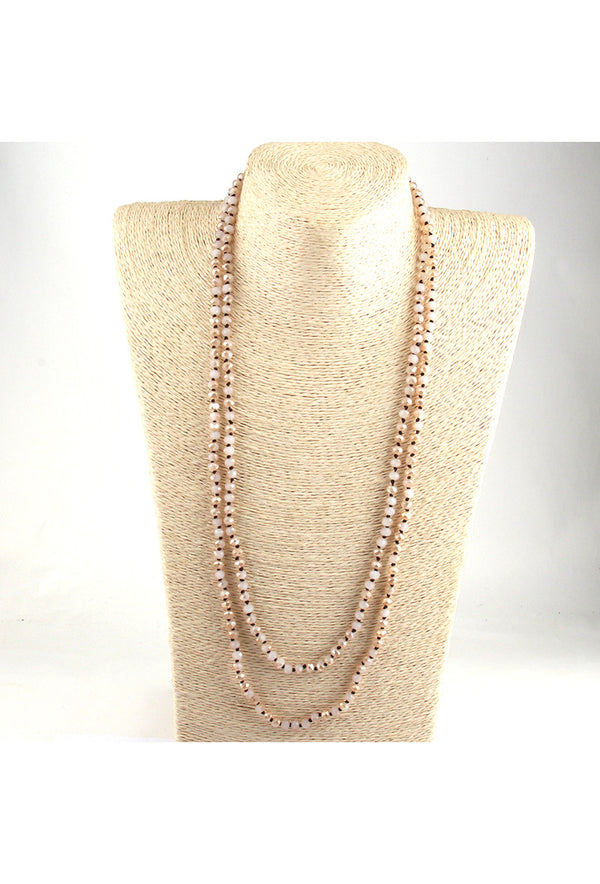 Luxe Faceted Czech Glass Crystal Beaded Ultra Long Flapper Necklace - The Deco Haus