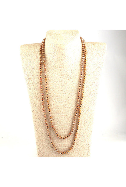 Luxe Faceted Czech Glass Crystal Beaded Ultra Long Flapper Necklace Gold The Deco Haus