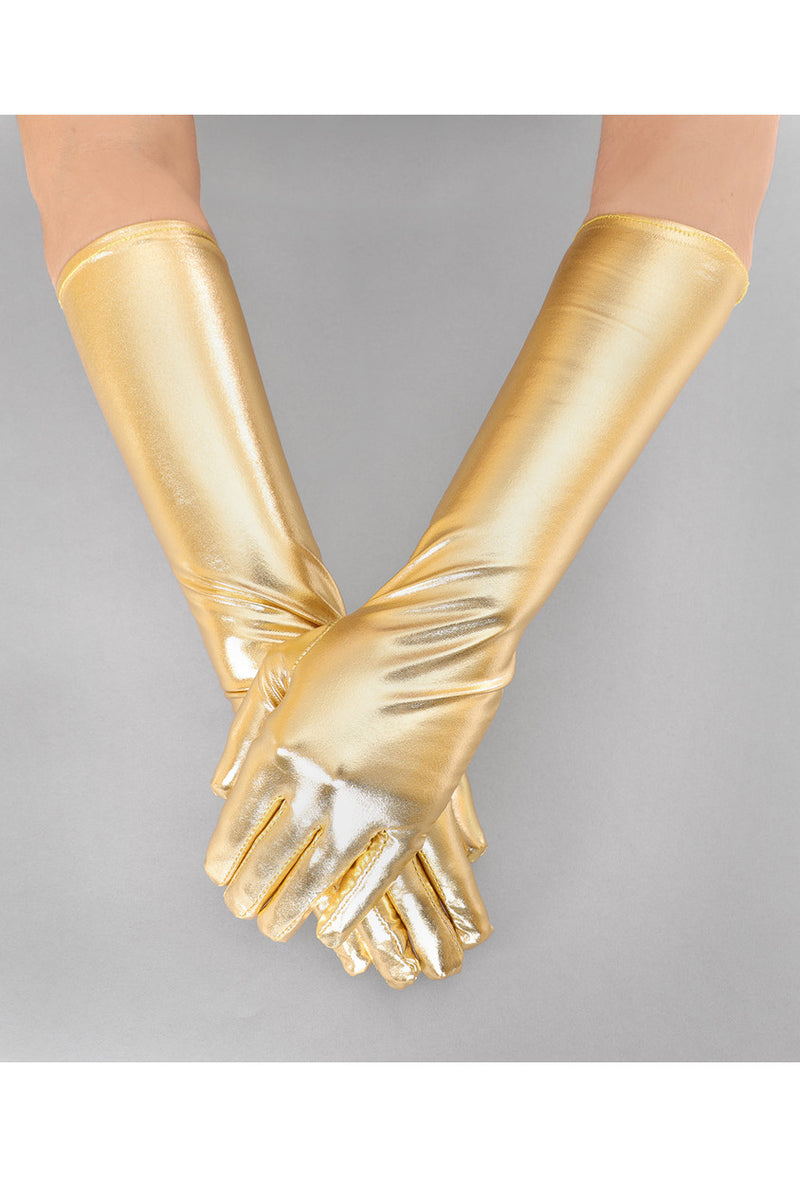 Metallic Luxe Long Opera Evening Glove - Gold - The Deco Haus