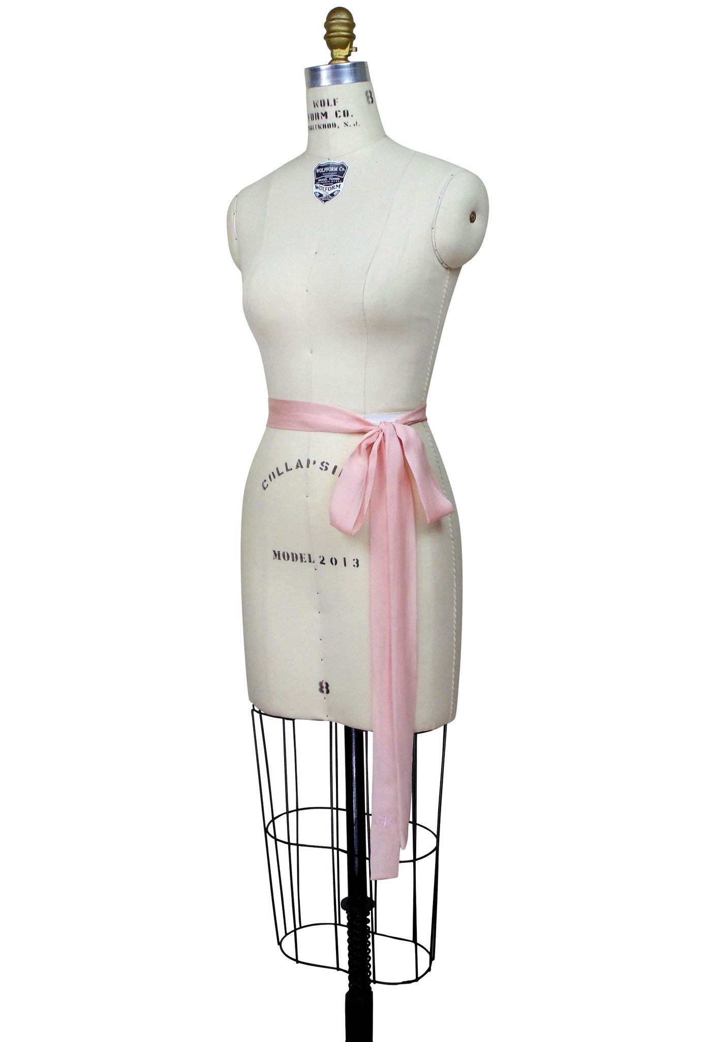 Deco Essential - 100% Silk DH Logo Vintage Style Belt Sash Pink The Deco Haus