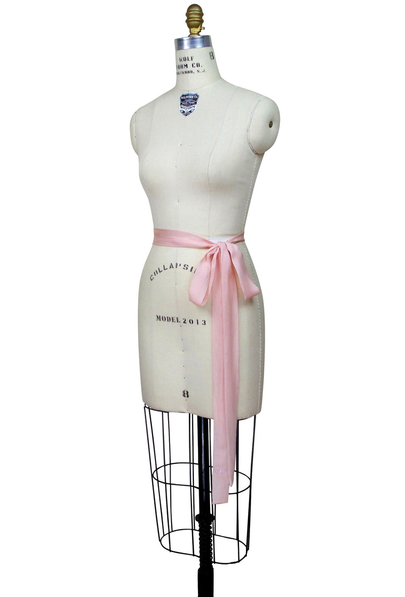 Deco Essential - 100% Silk DH Logo Vintage Style Belt Sash Gold Deco Essential - 100% Silk DH Logo Vintage Style Belt Sash Gold
