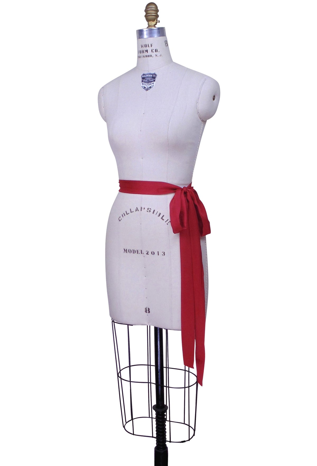 fitted lace wedding dress Extra Long Red Rose & Black Sash Belt by Satin Swank® main image 1