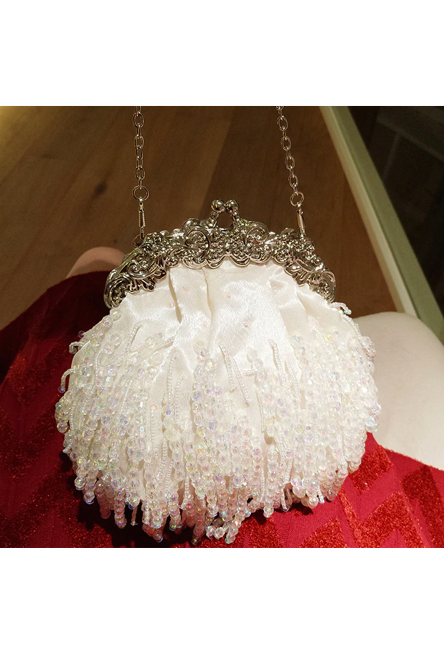 Romantic Crystal Strand Vintage-Inspired Gatsby Wedding Purse - The Deco Haus